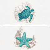 Sea Turtle & Starfish Pillow Pair