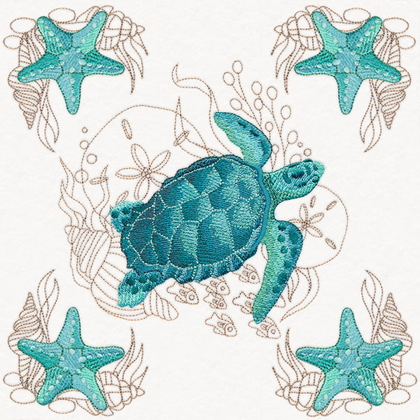 Sea Turtle & Starfish Pillow Pair