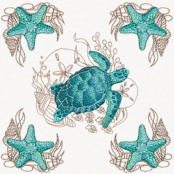 Sea Turtle & Starfish Pillow Pair