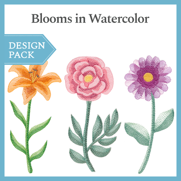 A Blooms in Watercolor Design Pack