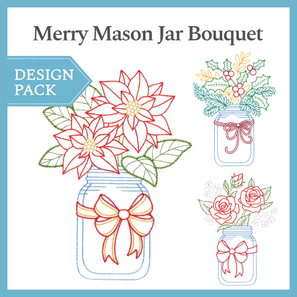 A Merry Mason Jar Bouquet Design Pack