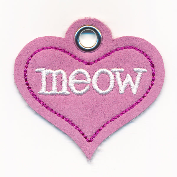 Meow Heart Cat Tag (In-the-Hoop)
