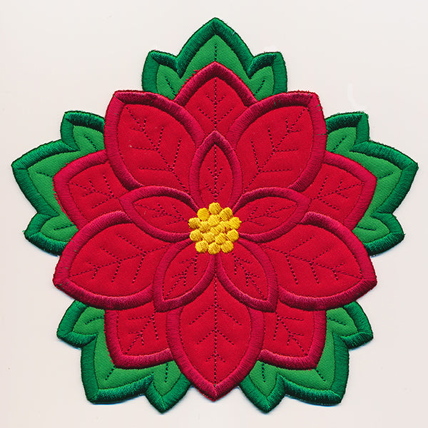 Very Merry Poinsettia Trivet (In-the-Hoop)