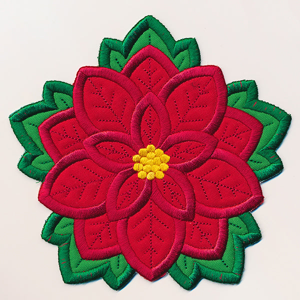 Very Merry Poinsettia Trivet (In-the-Hoop)