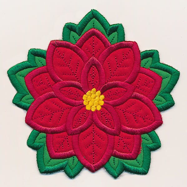 Very Merry Poinsettia Trivet (In-the-Hoop)