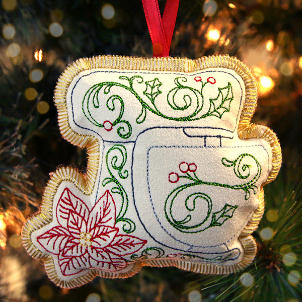 Crafty Christmas Stand Mixer Ornament (In-the-Hoop)
