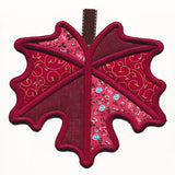 Golden Autumn Maple Leaf Trivet (In-the-Hoop)