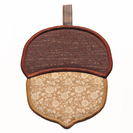Golden Autumn Acorn Trivet (In-the-Hoop)