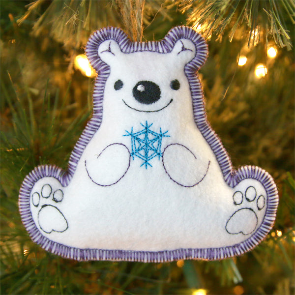 Merry Magic Polar Bear Ornament (In-the-Hoop)