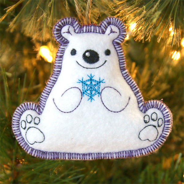 Merry Magic Polar Bear Ornament (In-the-Hoop)