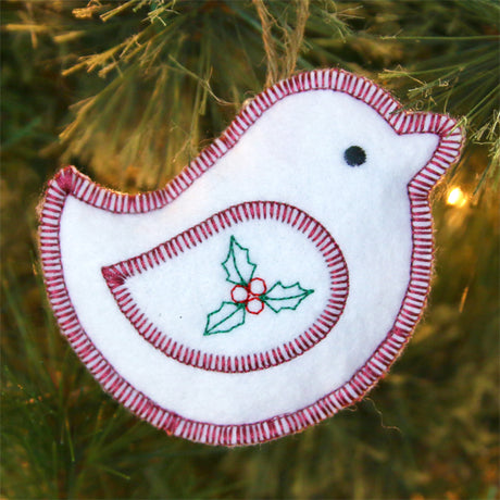 Merry Magic Bird Ornament (In-the-Hoop)