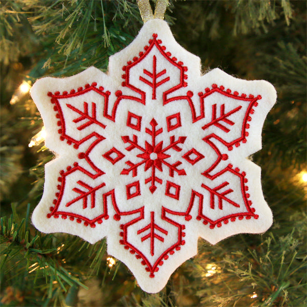 Nordic Christmas Ornament - Snowflake (In-the-Hoop) – Embroidery Library