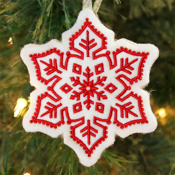 Nordic Christmas Ornament - Snowflake (In-the-Hoop)