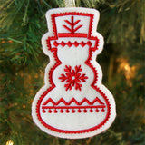 Nordic Christmas Ornament - Snowman (In-the-Hoop)