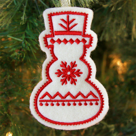 Nordic Christmas Ornament - Snowman (In-the-Hoop)