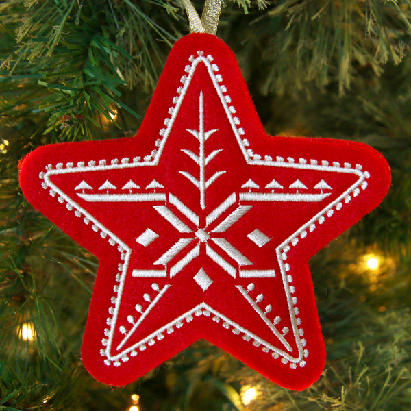 Nordic Christmas Ornament - Star (In-the-Hoop)
