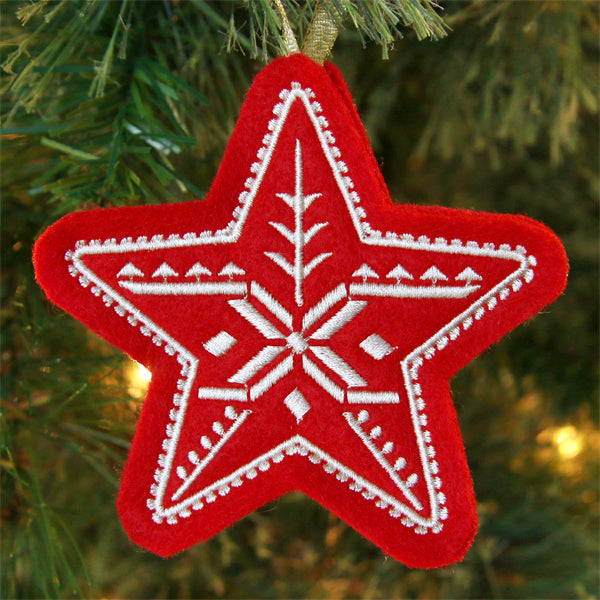 Nordic Christmas Ornament - Star (In-the-Hoop)