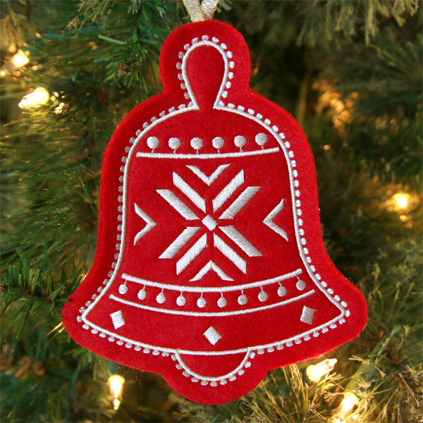Nordic Christmas Ornament - Bell (In-the-Hoop)