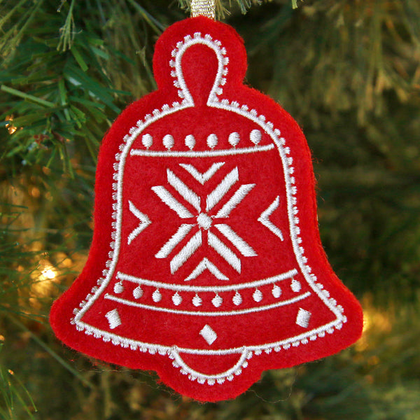 Nordic Christmas Ornament - Bell (In-the-Hoop)