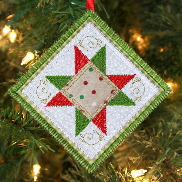 Heirloom Applique Christmas Star Ornament (In-the-Hoop)