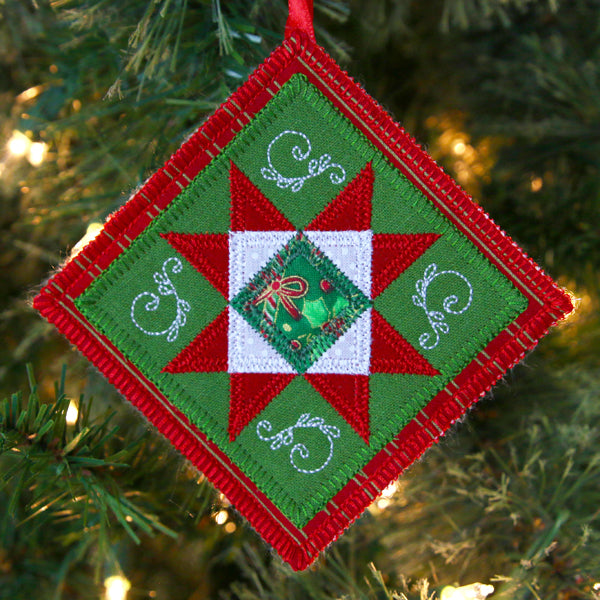 Heirloom Applique Christmas Snowflake Ornament (In-the-Hoop)