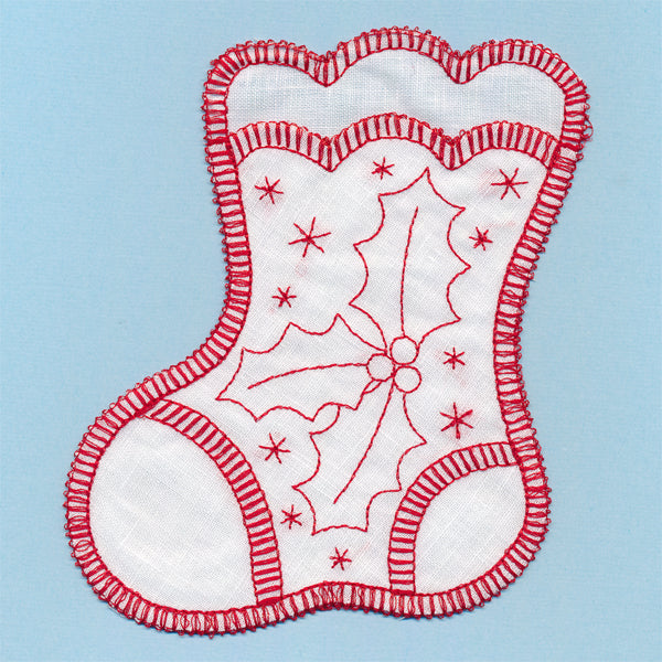 Holly & Berries Stocking (In-the-Hoop)