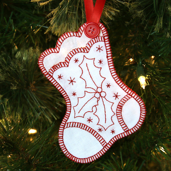 Holly & Berries Stocking (In-the-Hoop)