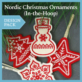 A Nordic Christmas Ornaments (In-the-Hoop) Design Pack