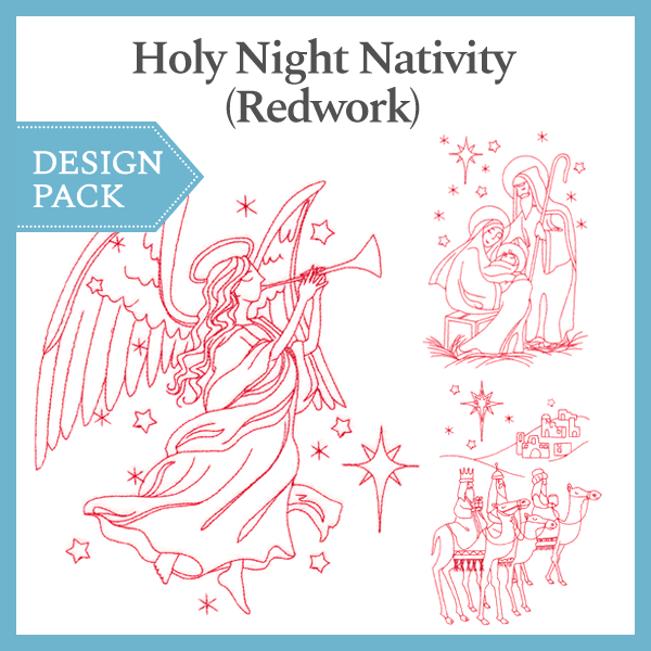 A Holy Night Nativity (Redwork) Design Pack