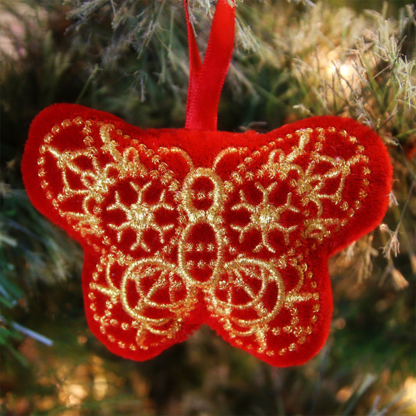 Fancy Christmas Ornament - Butterfly (In-the-Hoop)