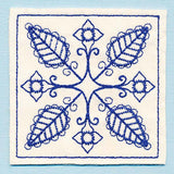 Botanical Blues - Folk Flowers Coaster (In-the-Hoop)