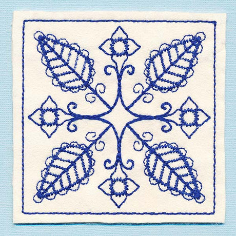 Botanical Blues - Folk Flowers Coaster (In-the-Hoop)