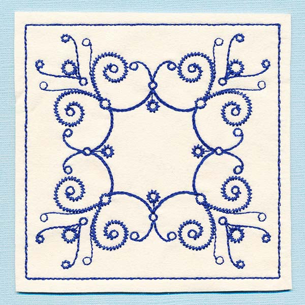 Botanical Blues - Fractal Flowers Coaster (In-the-Hoop)