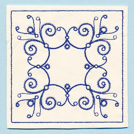 Botanical Blues - Fractal Flowers Coaster (In-the-Hoop)