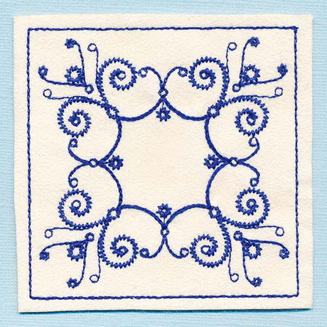 Botanical Blues - Fractal Flowers Coaster (In-the-Hoop)