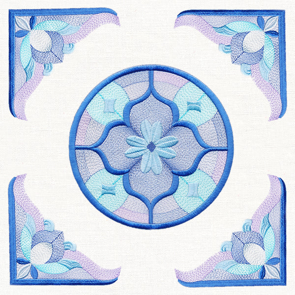 Victorian Stained Glass Pillow Pair