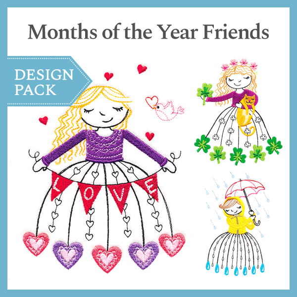A Months of the Year Friends Design Pack