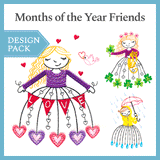 A Months of the Year Friends Design Pack
