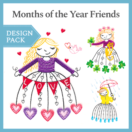 A Months of the Year Friends Design Pack