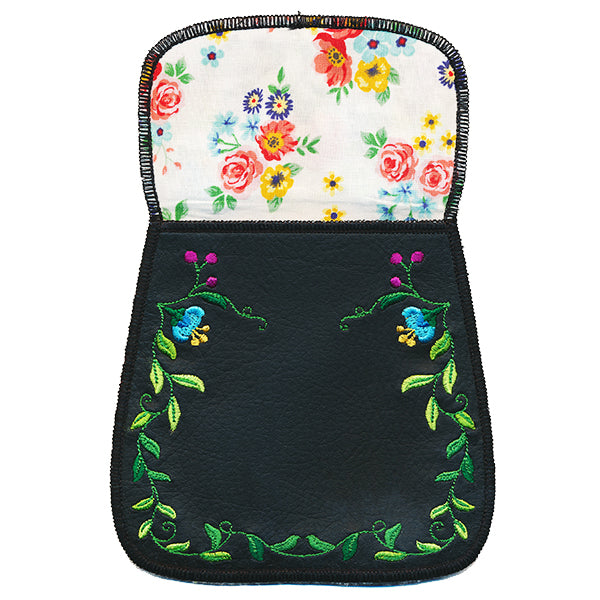 Folk Flowers Leather Purse (In-the-Hoop)