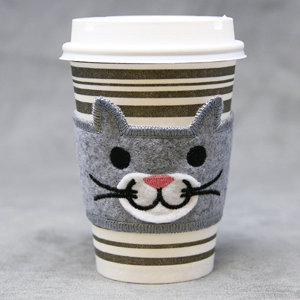 Coffee Cup Cozy - Cat (In-the-Hoop)