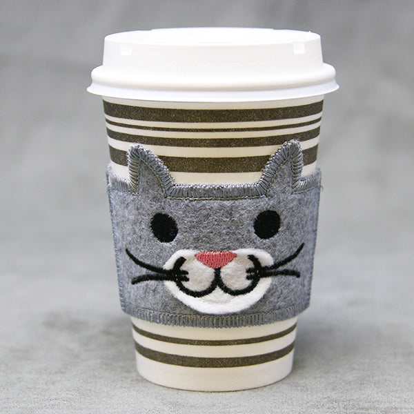 Coffee Cup Cozy - Cat (In-the-Hoop)