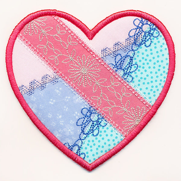 Crazy Patchwork Heart Trivet (In-the-Hoop)