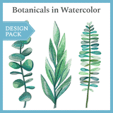 A Botanicals in Watercolor Design Pack