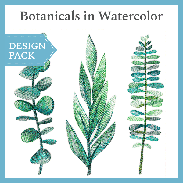 A Botanicals in Watercolor Design Pack