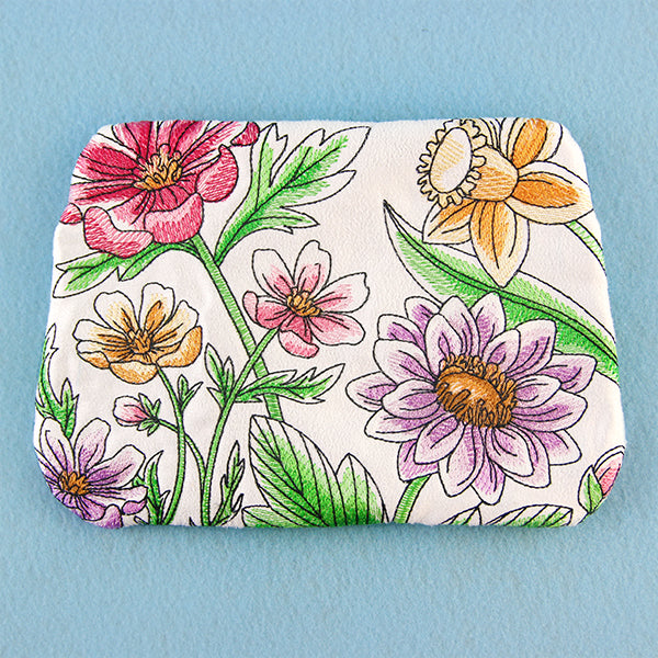 Floral Flair Zipper Pouch (In-the-Hoop)