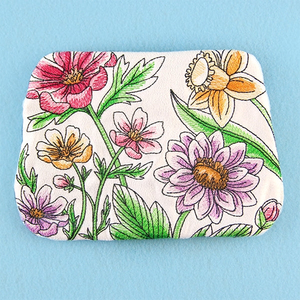 Floral Flair Zipper Pouch (In-the-Hoop)