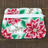 Christmas Poinsettia Zipper Pouch (In-the-Hoop)