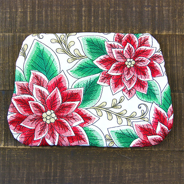 Christmas Poinsettia Zipper Pouch (In-the-Hoop)