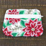 Christmas Poinsettia Zipper Pouch (In-the-Hoop)